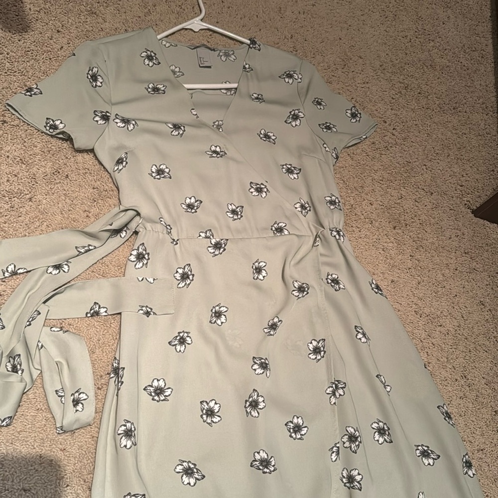 H&M midi sage dress